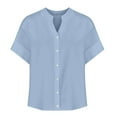 thumbnail image 3 of UPPADA 3/4 Sleeve Tops for Women Summer 2025 Trendy T Shirts Boho Solid Color Blouse Loose Fit Casual Round Neck Pullover, 3 of 4