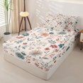 thumbnail image 2 of Homewish Retro Boho Floral Zipper Queen Comforter Set with Fitted Sheet and 2 Pillowcases,Watercolor Flower Zipper Bedding Set,Pink,Light Gray Reversible,4pcs, 2 of 8