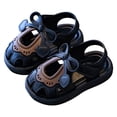 thumbnail image 4 of KPOPLK Toddlers and kids Water Shoes Beach Essentials Girls Open Toe Sandals Lightweight Breathable and Two Adjustable Straps Size 8.5,Black, 4 of 5