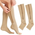 thumbnail image 1 of 2 pares de calcetines con cremallera en las piernas, mangas de pantorrilla, sin dedos para correr, 1 of 7
