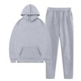 thumbnail image 5 of Womens 2 Piece Outfits Lounge Hoodie Oversized Sweatshirt Jogger Sweatpants Y2K Tracksuit Sweatsuit Set Fall Clothes Gray XXL, 5 of 6
