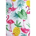 thumbnail image 5 of Newbridge Kitschy Boca Flamingo Indoor/Outdoor Fabric Tablecloth - Tropical Pineapple and Palms Soil Resistant, Water Repellent Fabric Tablecloth, 60 X 84 Oblong Zippered Umbrella Tablecloth, 5 of 8