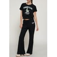 thumbnail image 6 of Women's New York Logo French Terry Long Flare Sweatpants with Drawstring Waistband, 6 of 6