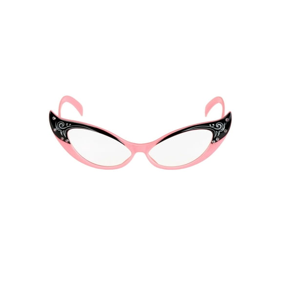 Vintage Pink/Clear Cat Eyes Glasses