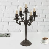 17 in Free Standing 5 Heads Vintage Candle Holder Iron Decorative Candelabra