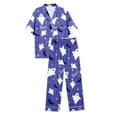 thumbnail image 6 of Halloween Pjs Women 2 Piece Short Sleeve Lapel Graphic Print Buttoned Top And Pants Loungewear Women's Sleepwear S, 6 of 7