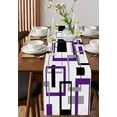 thumbnail image 2 of Purple Black Geometric Table Runner Minimalist Stripes Abstract Art Tablerunners 13 x 72 Inch, Table Decorations Tabletop Scarf for Summer Gathering Holiday Farmhouse Kitchen Dining Decor, 2 of 6