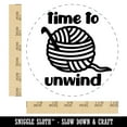 thumbnail image 2 of Time to Unwind Crocheting Self-Inking Rubber Stamp Ink Stamper - Blue Ink - Large 1-1/2 Inch, 2 of 7