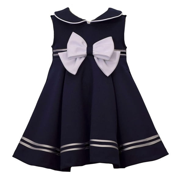 Bonnie Jean Girl's Nautical Sailor Outfit Dress - for Baby, Infant and Toddler Girls, Navy Blue, 3-6 Months