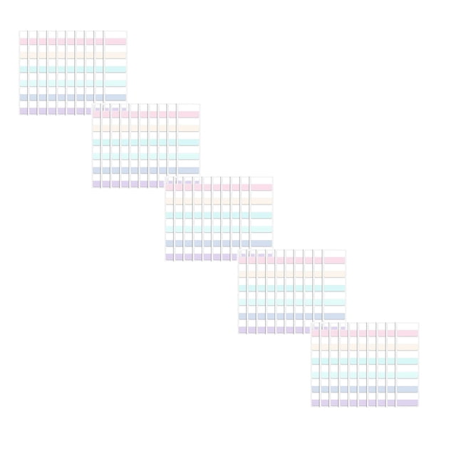 index Tabs, Large Size 45X28Mm, Transparent Highlight Stickers, Adhesive Page Markers, Light Colors, 5-Pack (Light Colors)