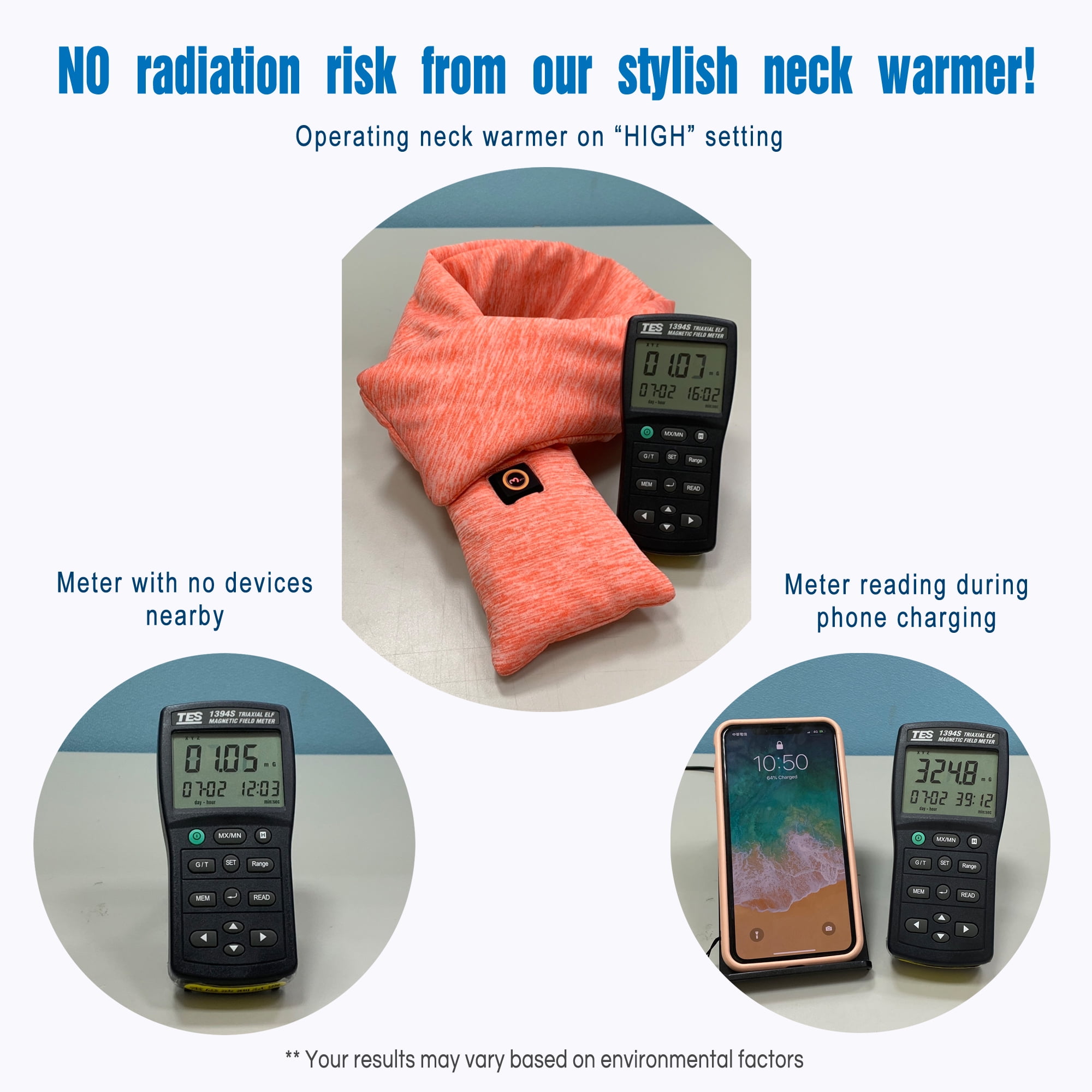 Omats USB-Powered Heated Neck Warmer, Stylish Thermal Neck Wrap for Men and Women, Easy to Use, Three Heat Levels, Far Infrared Ray Heating Technology