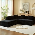 thumbnail image 2 of 116.9" Modular Sectional Couches for Living Room with Deep Seat, 4 Seats L-Shape Cloud Sofa Couch, High Density Memory Foam, Boneless Upholstered Couches, Easy Assembly, Black, 2 of 7