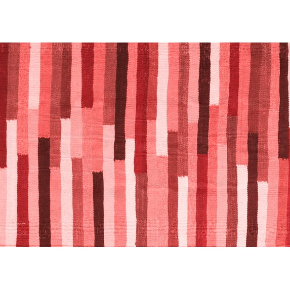 Ahgly Company Indoor Rectangle Abstract Red Contemporary Area Rugs, 7' x 9'