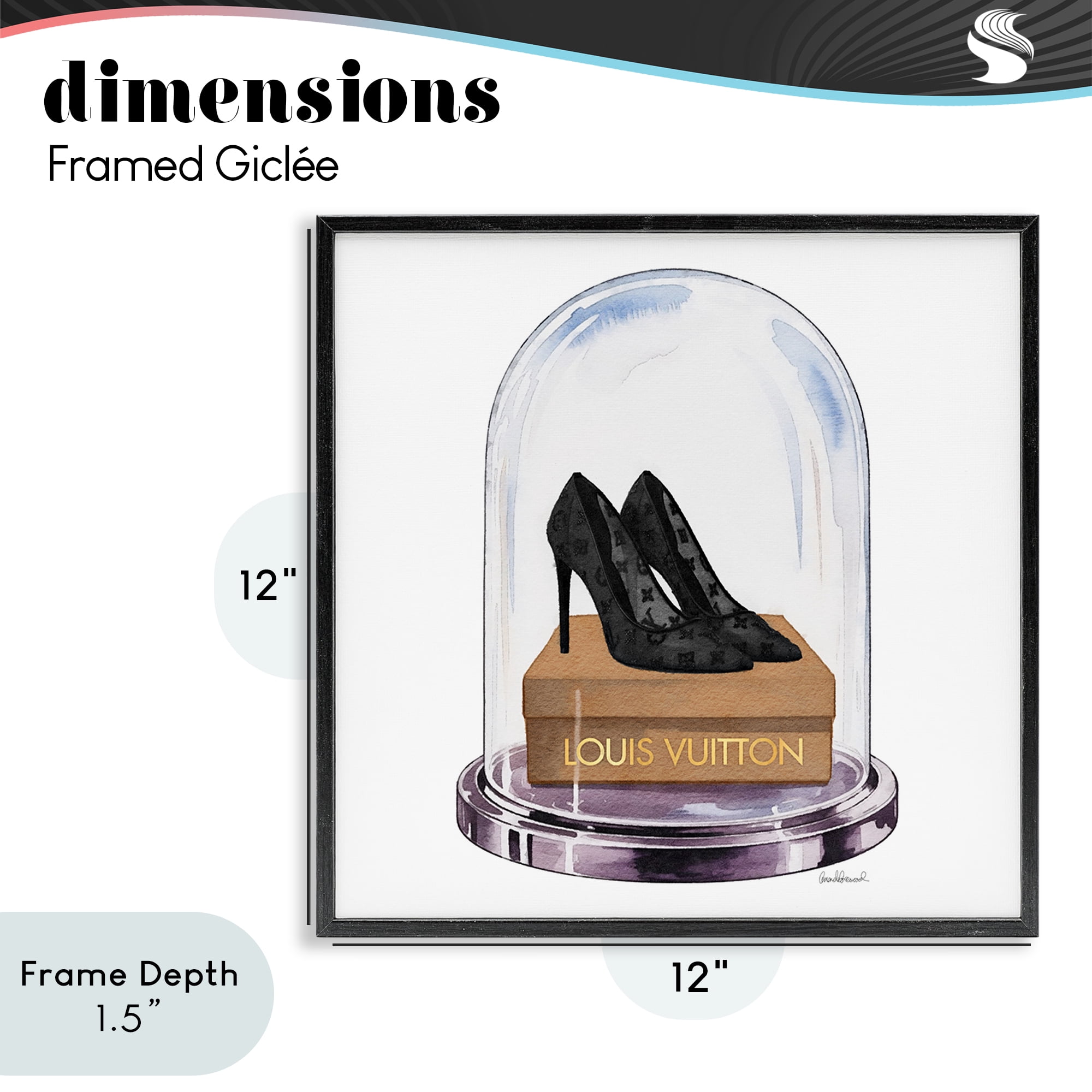 Stupell Industries Black Heels in Bell Jar Black Framed Giclee Art, design by Amanda Greenwood