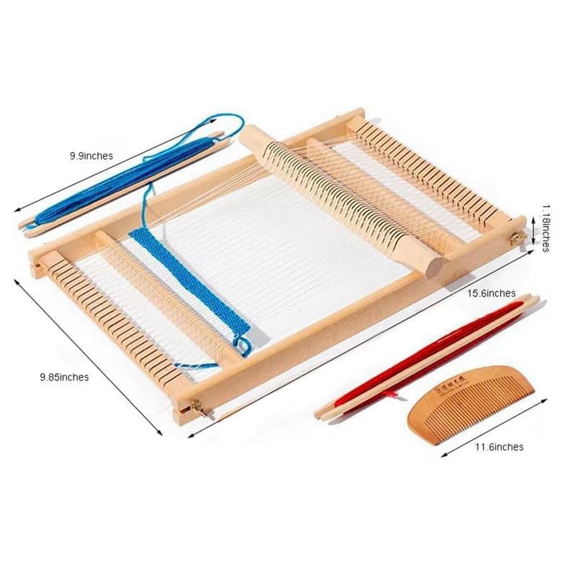Weaving- Kit, 15.6 Inch H X 9.85 Inch W Wooden Tapestry Looms, DIY Hand-Knitting Weaving Machine