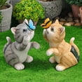 thumbnail image 4 of Solar Cat Yard Decor Light Cat Garden Sculpture Resin Cat Outdoor Statue For Porch Lawn, 4 of 6