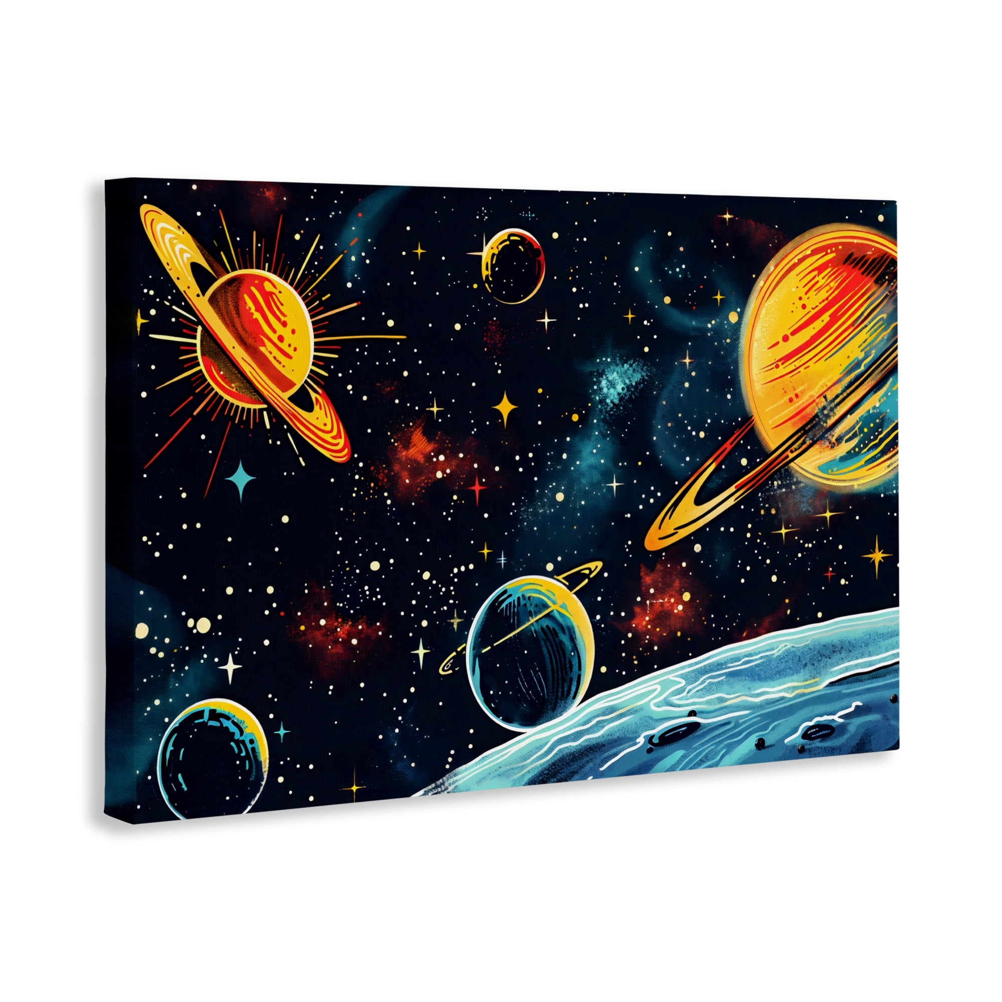 Stupell Industries Black Lit Galaxy Panorama Canvas Wall Art, design by Creative Studio