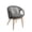 Grey, variant on Dayalane Outdoor Dining Chairs Set of 2, Modern Rope Woven Patio Armchairs with Cushions, Wood-Look Metal Frame, All-Weather Furniture for Balcony, Backyard Bistro, Grey