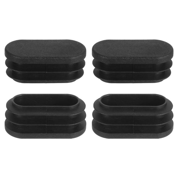 Plastic Hole Plugs, 4Pack 40x20mm Oval Pipe Tubing End Cap, Pipe Tube Insert Cap, Table Chair Leg Hole Covers for Table Chair Legs, Metal Tubing, Fences, Black