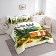 thumbnail image 2 of Manfei Cartoon Camper 7 Pieces Full Size Bedding Sets,Woodland Camping Theme Full Size Bed in a Bag,Green,Light Gray Reversible, 2 of 7