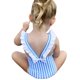 thumbnail image 2 of Honeeladyy - Traje de baño de una pieza a rayas para niñas pequeñas, bikini para playa, 2 of 8
