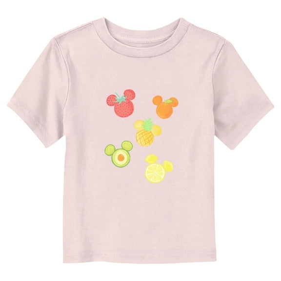 Toddler's Mickey & Friends Assorted Fruit Silhouettes Graphic Tee Light Pink 2T