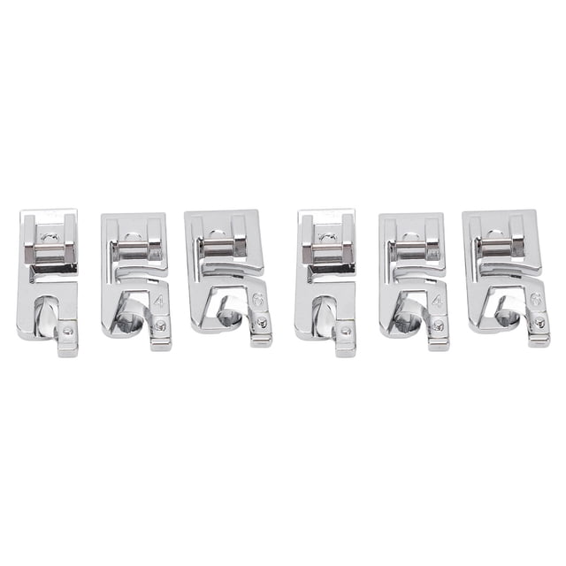 Kit de Pied Presseur, 6 Pcs Ourlet Roulé Machine à Coudre Kit de Pied Presseur Testé Professionnellement