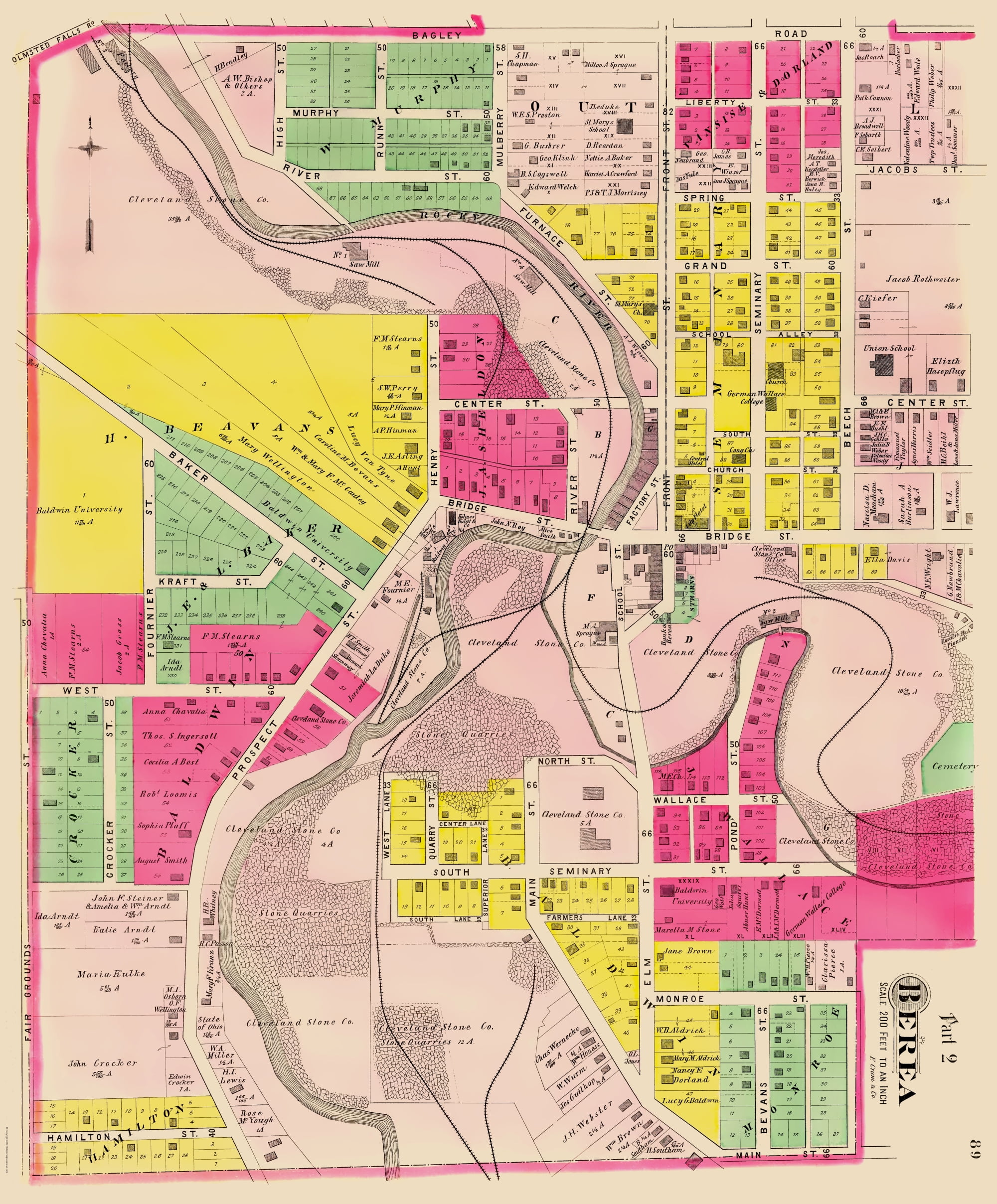 Berea Ohio - Cram 1892 - 23 x 27.78 - Walmart.com - Walmart.com