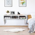 thumbnail image 4 of Costway Table d'Ordinateur Flottante Murale Bureau à Domicile Mobilier Étagère de Rangement Blanc, 4 of 10