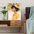 thumbnail image 5 of Elegant Woman in Yellow Hat Canvas Print, Suitable for Living Room, Bedroom, Dining Room, Hallway, Office, Cafe, 5 of 8