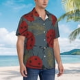 thumbnail image 5 of Xecao Ladybug print Hawaiian shirt - a stylish short-sleeve button-down for men, perfect for casual beach and tropical outings., 5 of 9