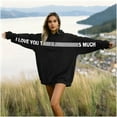 thumbnail image 5 of Lcziwo I Love You This Much Hoodie Pullover Valentines Hoodies for Women Men His and Hers Loose Matching Sweatshirt Black,XL, 5 of 8