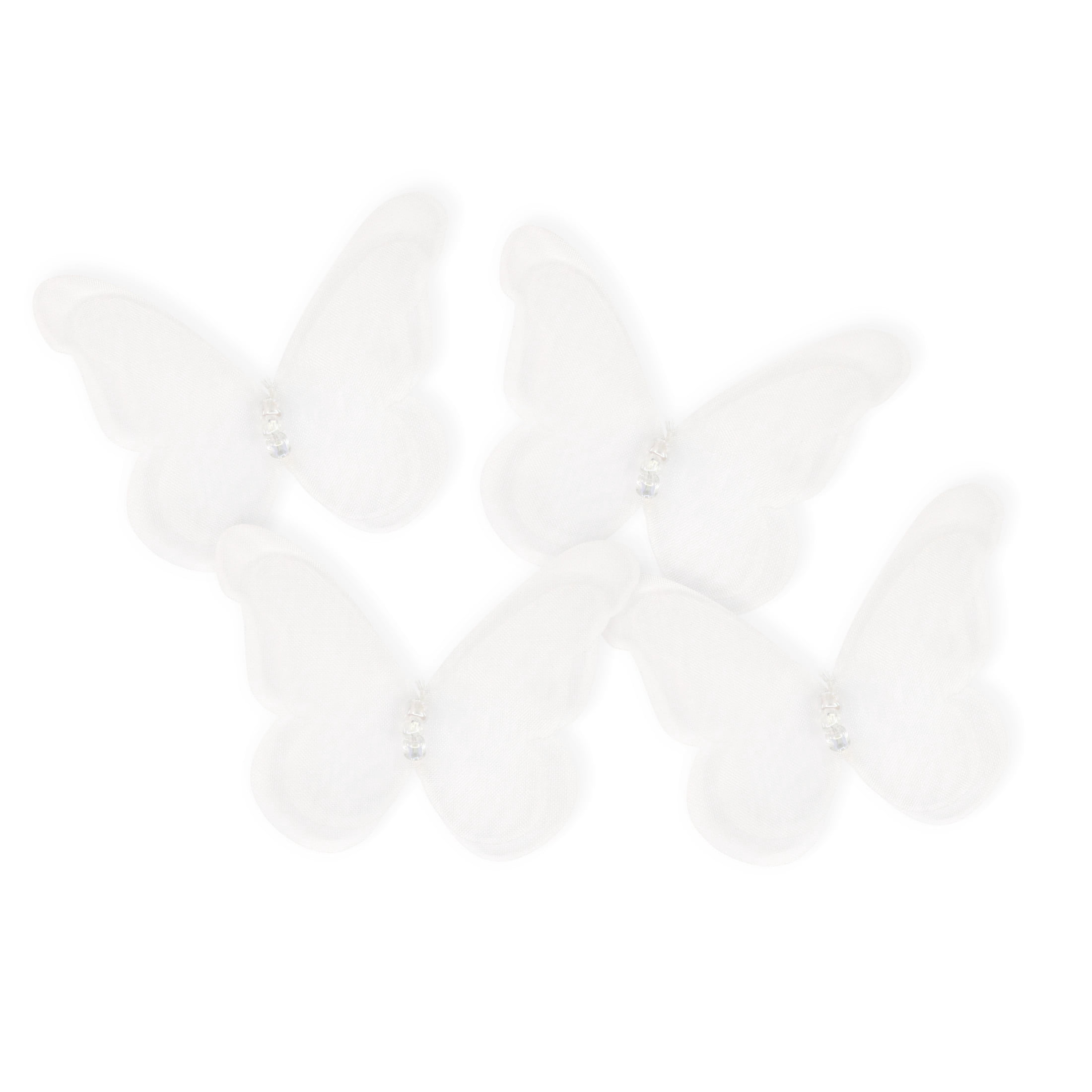 Hello Hobby Accessory Butterfly, White, 4 piece