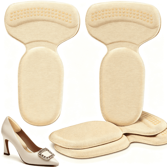 DUPAI Heel Grips for Too Big Loose Shoes,2 Pairs Heel Pads Cushion Inserts to Make Shoes Smaller Tighter,Anti Slip Heel Liner for Blister Prevention and Pain Relief,Shoe Inserts Men Women Apricot