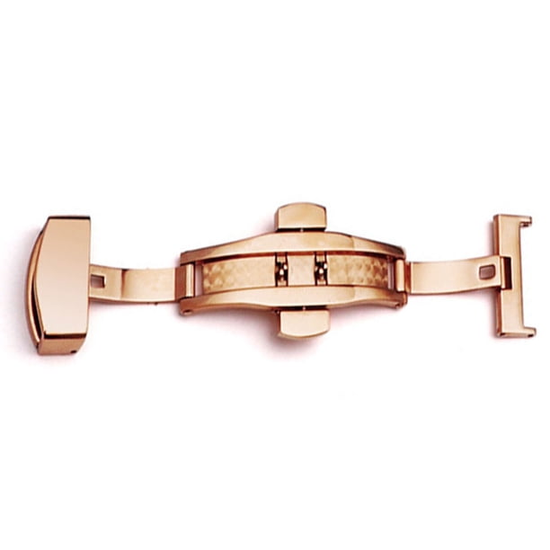 Minnieouse Hebilla de despliegue de cierre de correa de reloj de acero inoxidable para accesorios de reloj reemplazables, 22 mm, negro Ropa, zapatos y accesorios Miscelánea oro rosa 16 mm Minnieouse AP1139-02B