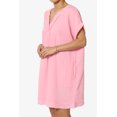 thumbnail image 3 of Robe Mini Babydoll en Gaze de Coton à Manches Courtes Col en V Décontractée pour Femmes, 3 of 7