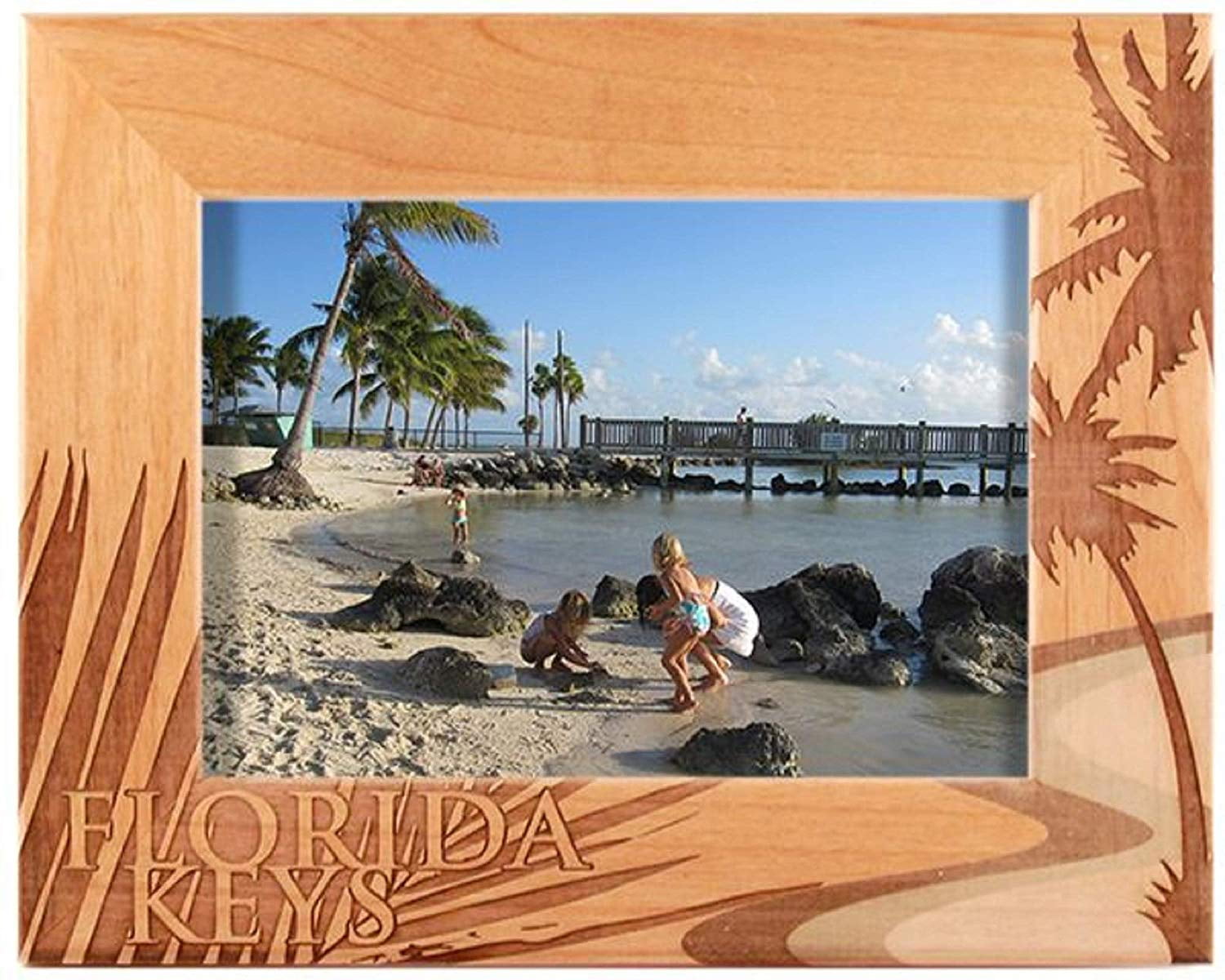 Details about   Key West Florida with Map Laser Engraved Wood Picture Frame 5 x 7 