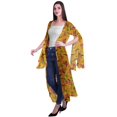 thumbnail image 3 of Moomaya Open Front Printed Georgette Shrug Slit Sleeve Beach Cover Up For Women, 3 of 5