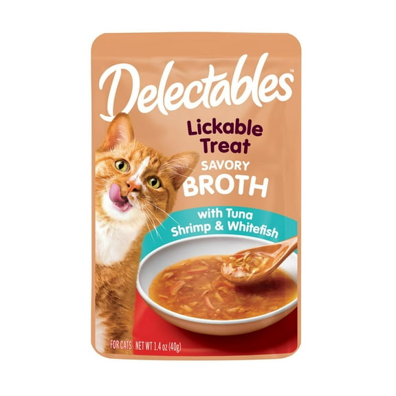 Delectables Lickable Savory Broths, Tuna, Shrimp & Whitefish, 1ct