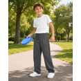 thumbnail image 5 of Kids Sweatpants Boys Girls Loose Fit Straight Leg Open Bottom Athletic Pants with Drawstring Pockets, 5 of 6