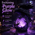 thumbnail image 4 of Gothic Style Mysterious Crow LED Light - on Luminous Sphere Sculpture, Spooky Festive Decor, Perfect for Halloween, Gothic Home Decor, Warm Glow Ambience, Black, 4 of 7