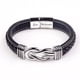 thumbnail image 5 of Pulsera de cuero de acero inoxidable para viajeros de moda europea y americana Pulsera de acero inoxidable con giro magnético lovemyson para hombre, 5 of 6