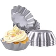 thumbnail image 2 of 6-Piece Chrysanthemum Tart & Cake Baking Mold Set Made Of Durable Aluminum Alloy, 2 of 4