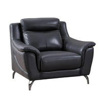 American Eagle Furniture Faux Leather Accent Chair in Black