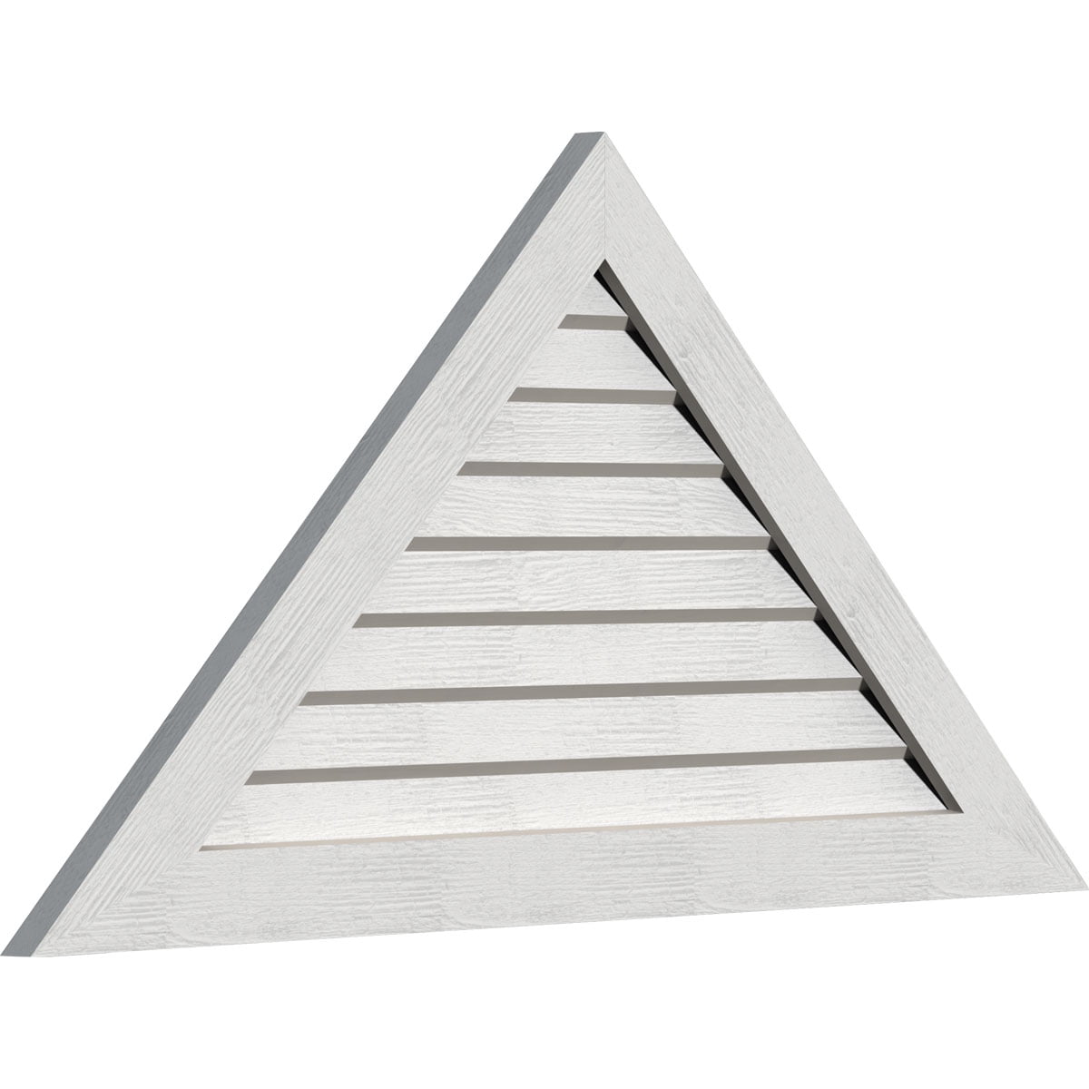56"W x 11 5/8"H Triangle Gable Vent (81"W x 16 7/8"H Frame Size) 5/12 Pitch: Primed, Non-Functional, Rough Sawn Western Red Cedar Gable Vent w/ Decorative Face Frame