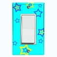 thumbnail image 1 of Metal Light Switch Plate Cover Blue Yellow Star Party Teal STR001, 1 of 13