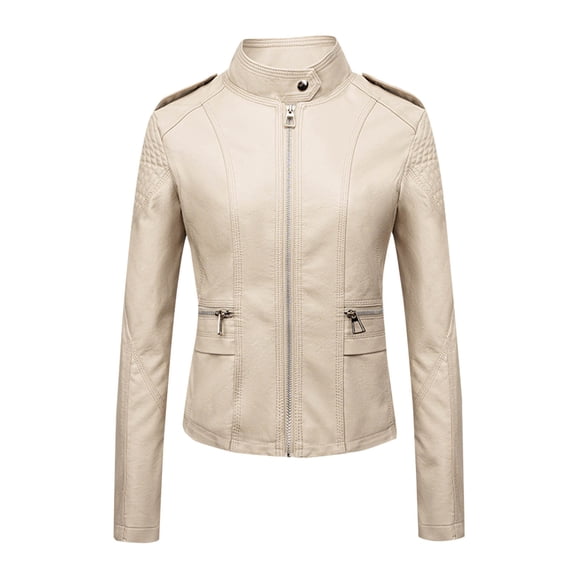 Chaqueta y abrigo de piel sintética con capucha y manga larga para mujer, color liso, con cremallera, bolsillo, manga larga, a menos que sea chaqueta de piel, traje de locomotora, abrigo de poliéster