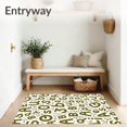 thumbnail image 3 of ODIKA 3'x5' Machine Washable Non-Slip Area Rug, Playful Safari Parade with Abstract Animal Inspired Letters and Leafy Trails High Traffic Rug with Pad, Olive, 688423, 3 of 8