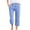 Sky Blue, variant on Utoimkio Women's Linen Capri Pants High Waisted Drawstring Straight Leg Lounge Pants Casual Loose Trousers with Pockets
