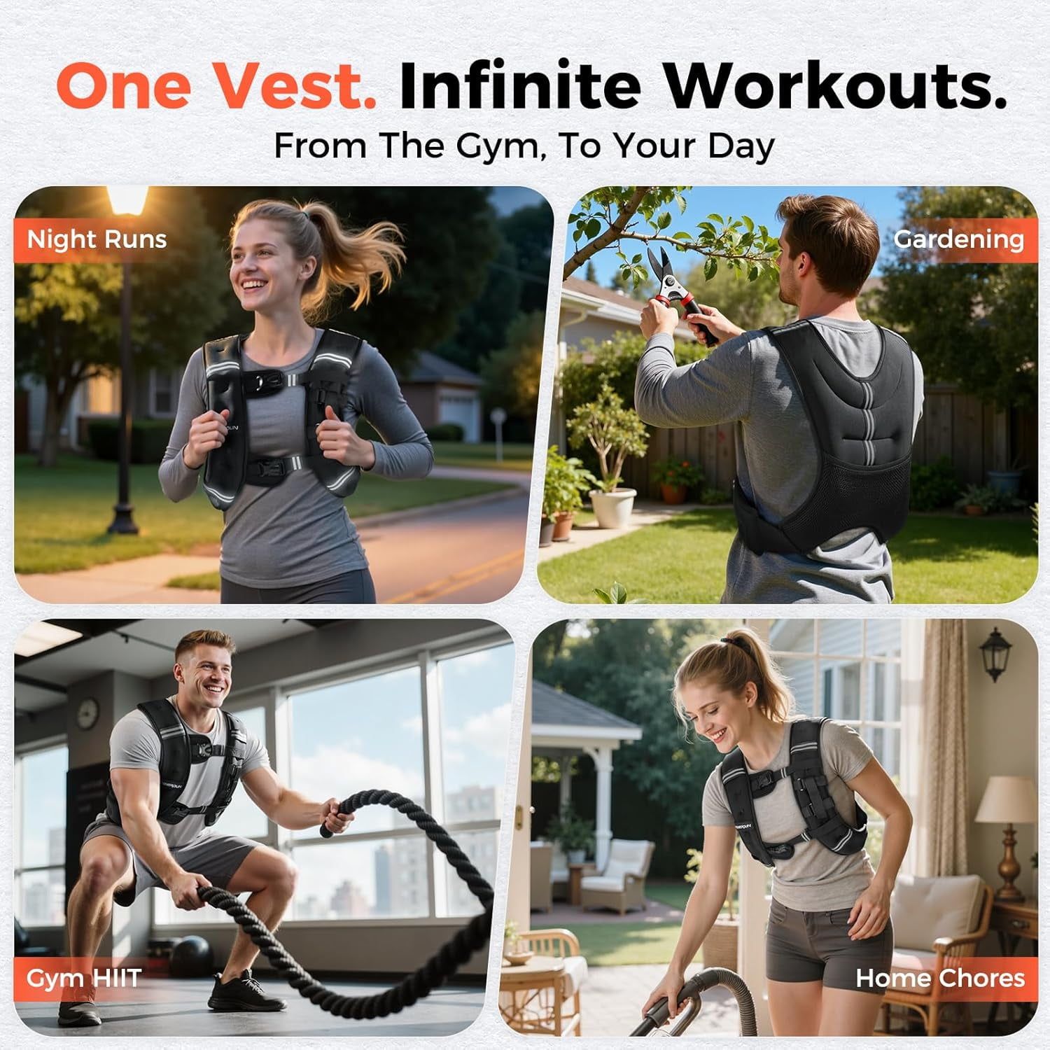 2026 3-in-1 Weighted Vest Kit with Phone Holder & Water Pocket, 12lb Chest-friendly Vest for Running, Walking, Workout, Fitness, Cardio, Training & Strength Building